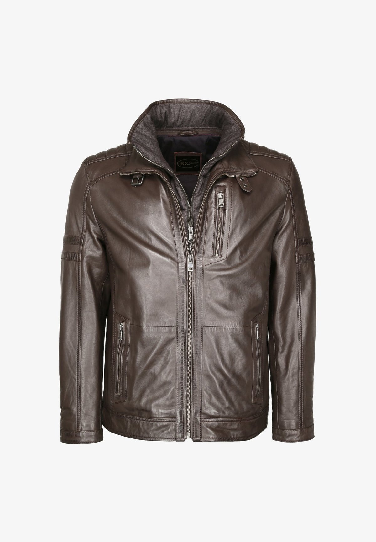 JCCMIT DOPPELTEM KRAGEN - Lederjacke