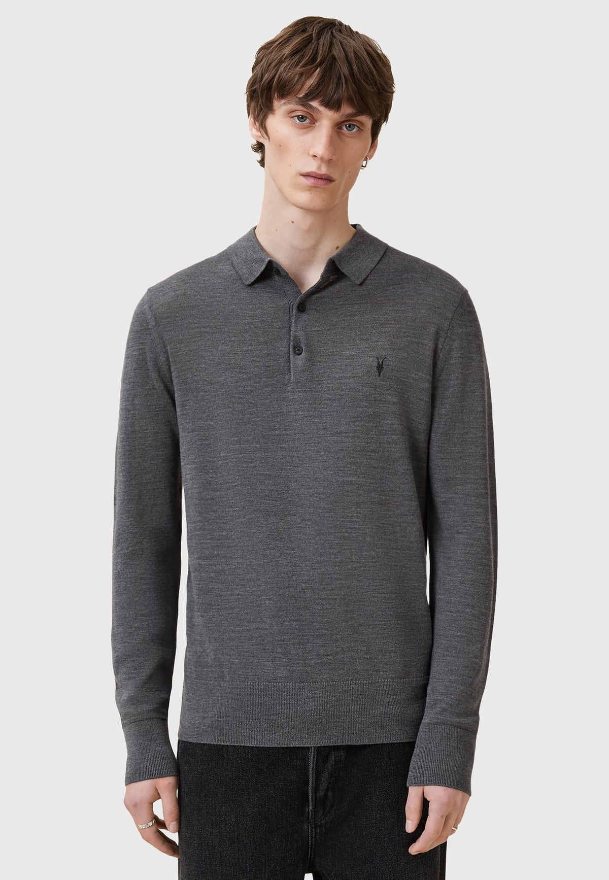 AllSaintsMODE MERINO LS POLO - Strickpullover