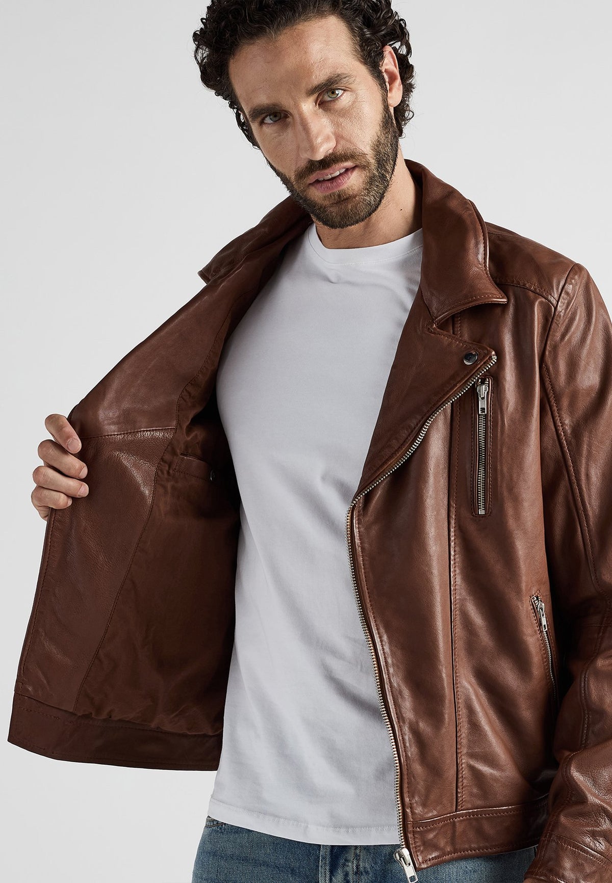 JCCIM BIKERSTIL - Lederjacke