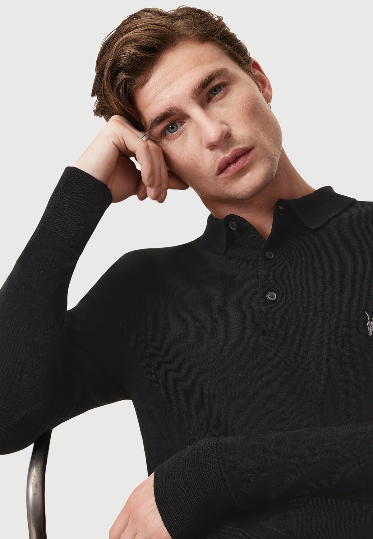 AllSaintsMODE MERINO LS POLO - Strickpullover