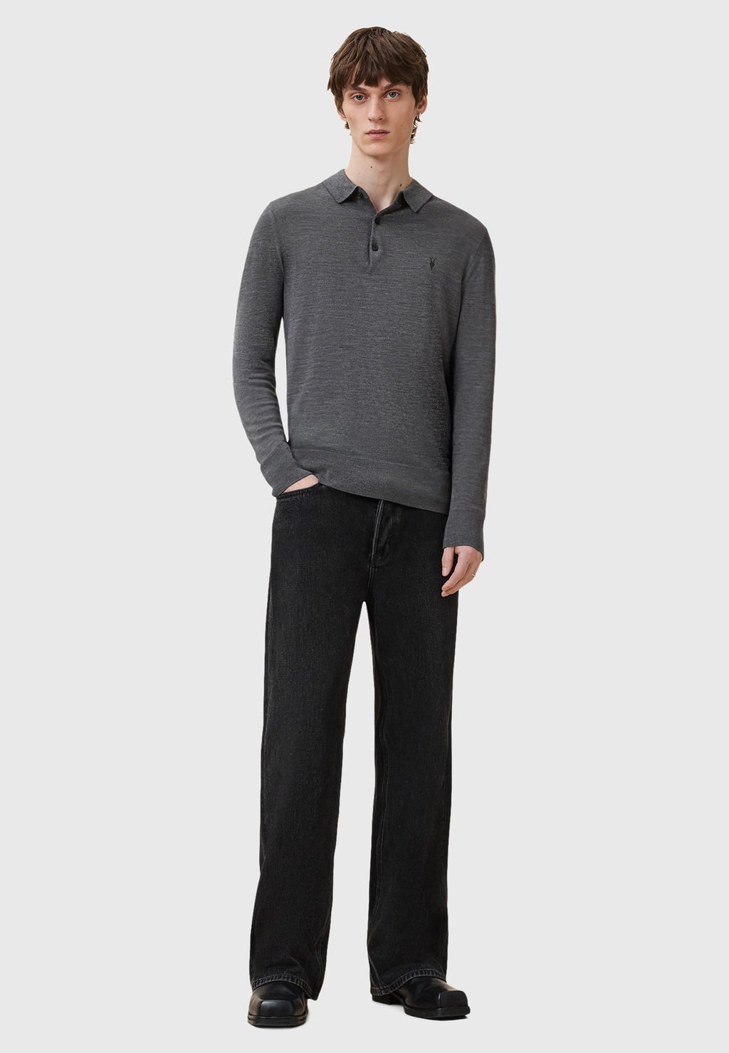 AllSaintsMODE MERINO LS POLO - Strickpullover