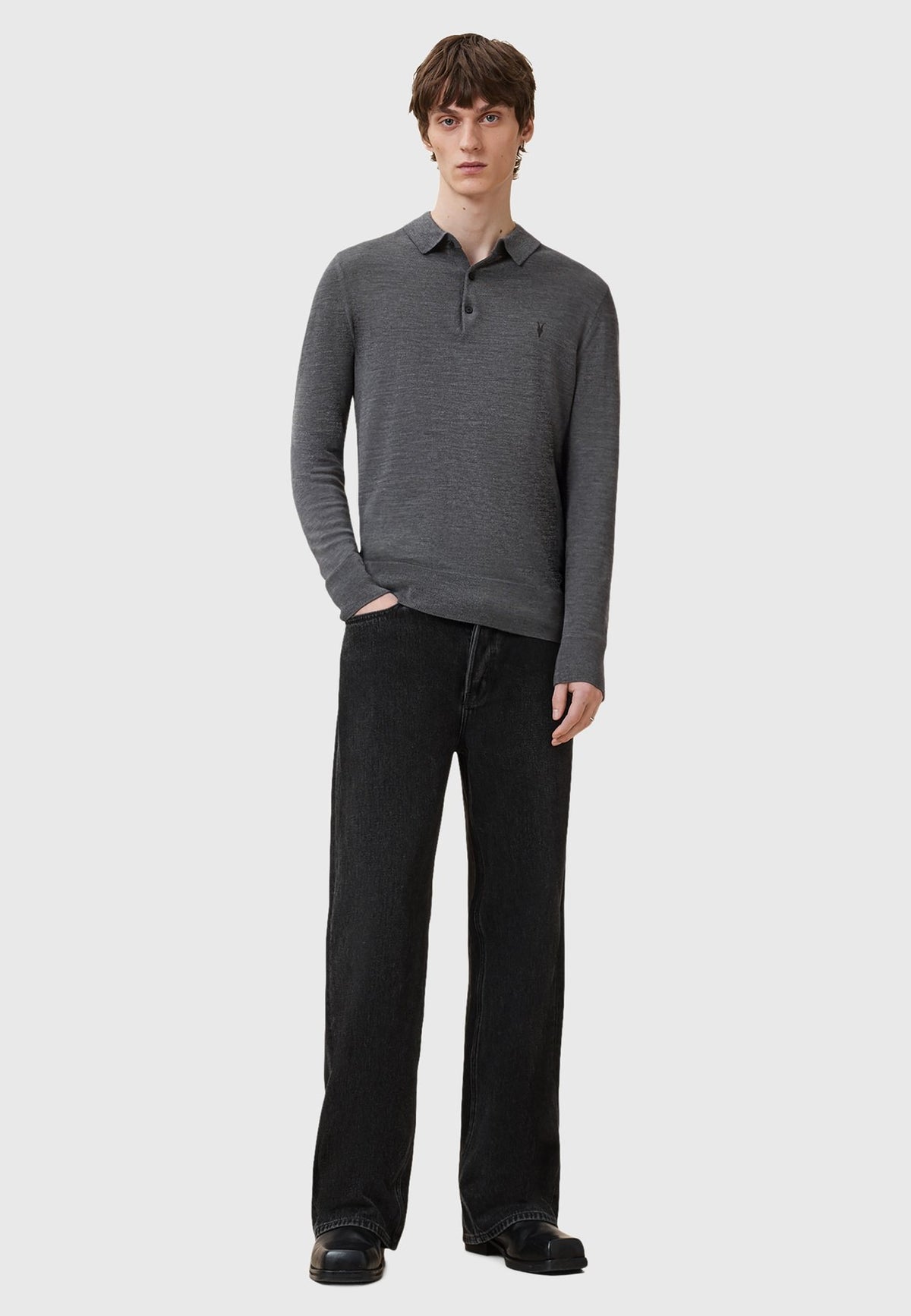 AllSaintsMODE MERINO LS POLO - Strickpullover