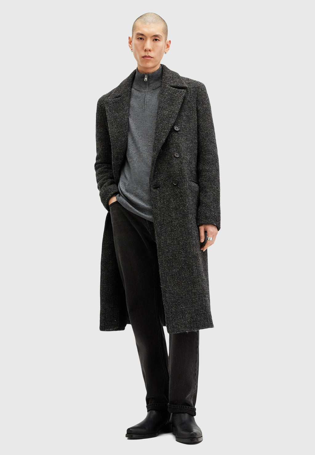 AllSaintsKILBURN ZIP FUNNEL - Strickpullover
