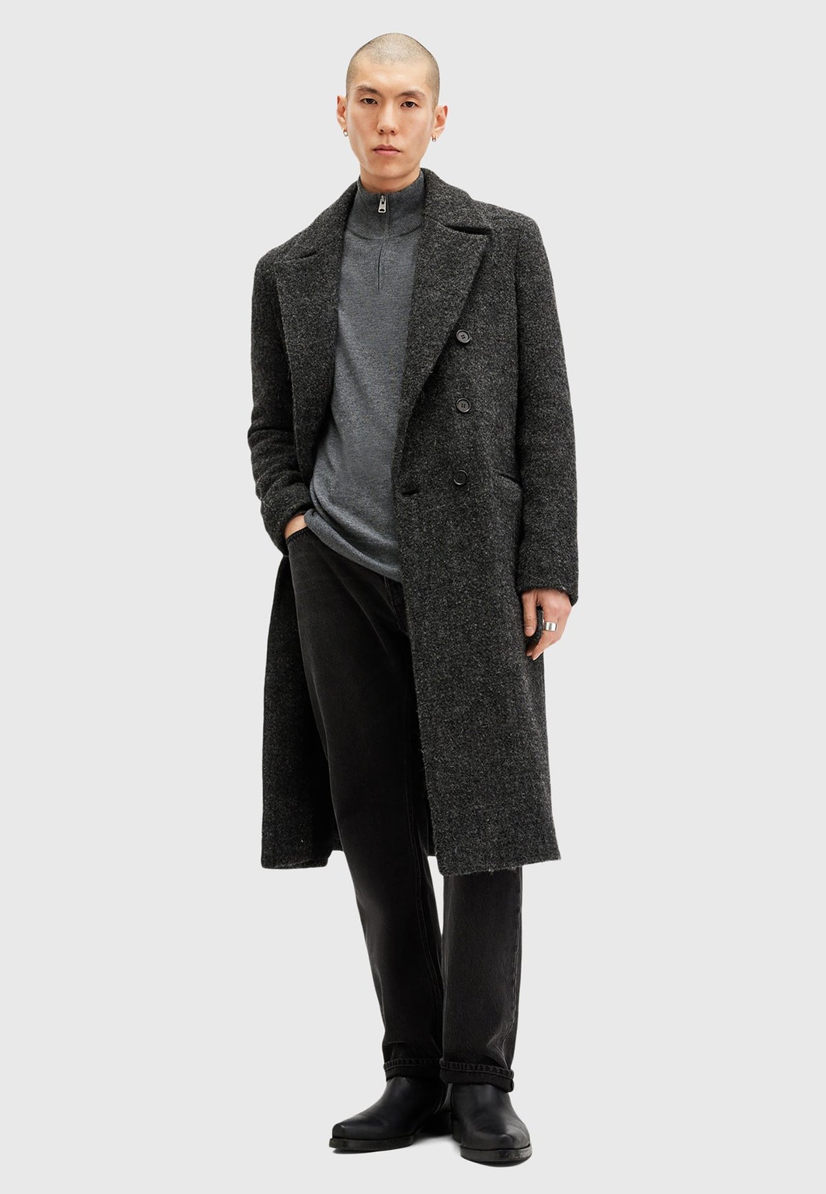 AllSaintsKILBURN ZIP FUNNEL - Strickpullover