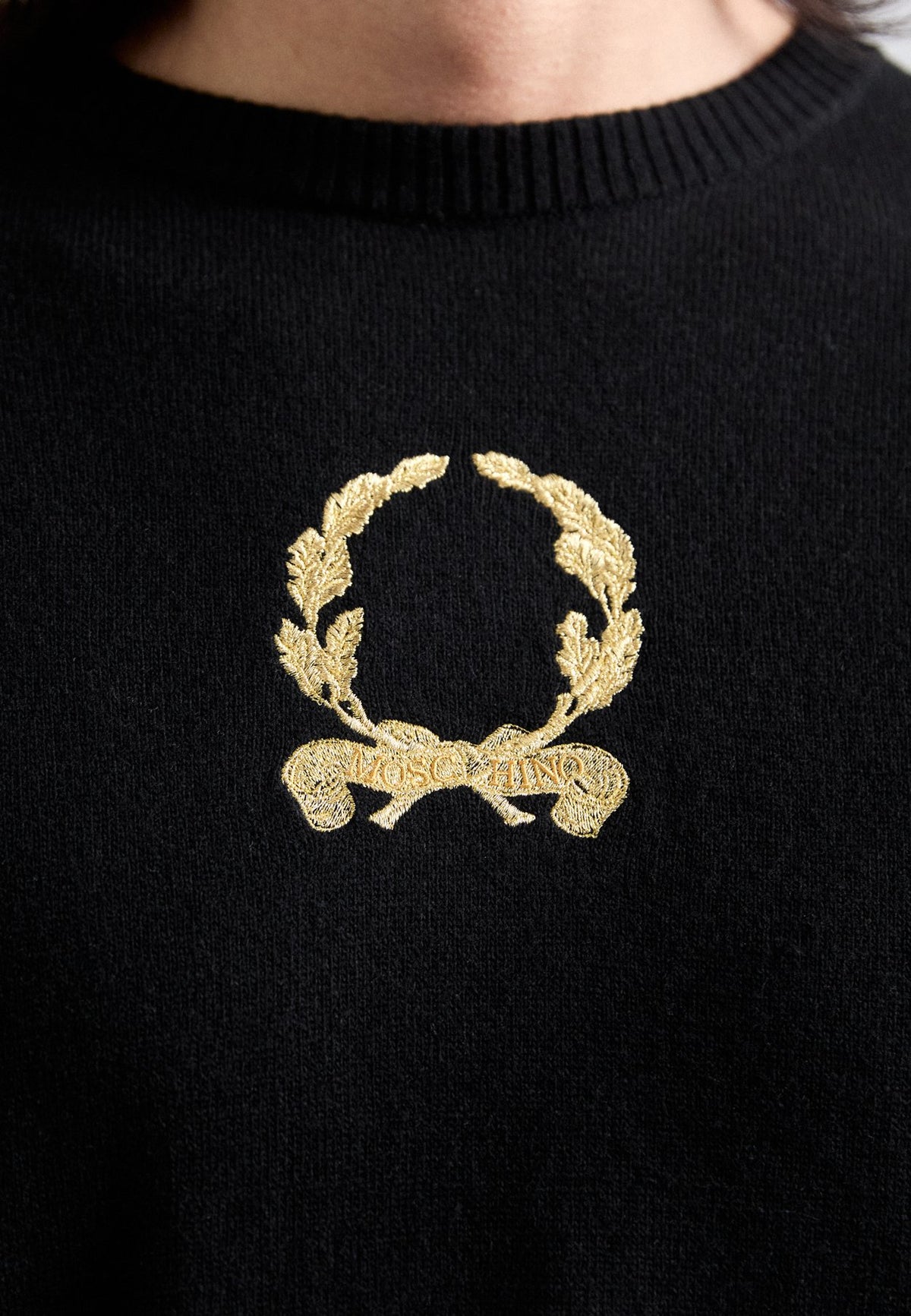 MOSCHINOLAUREL CROWN EMBLEM - Strickpullover