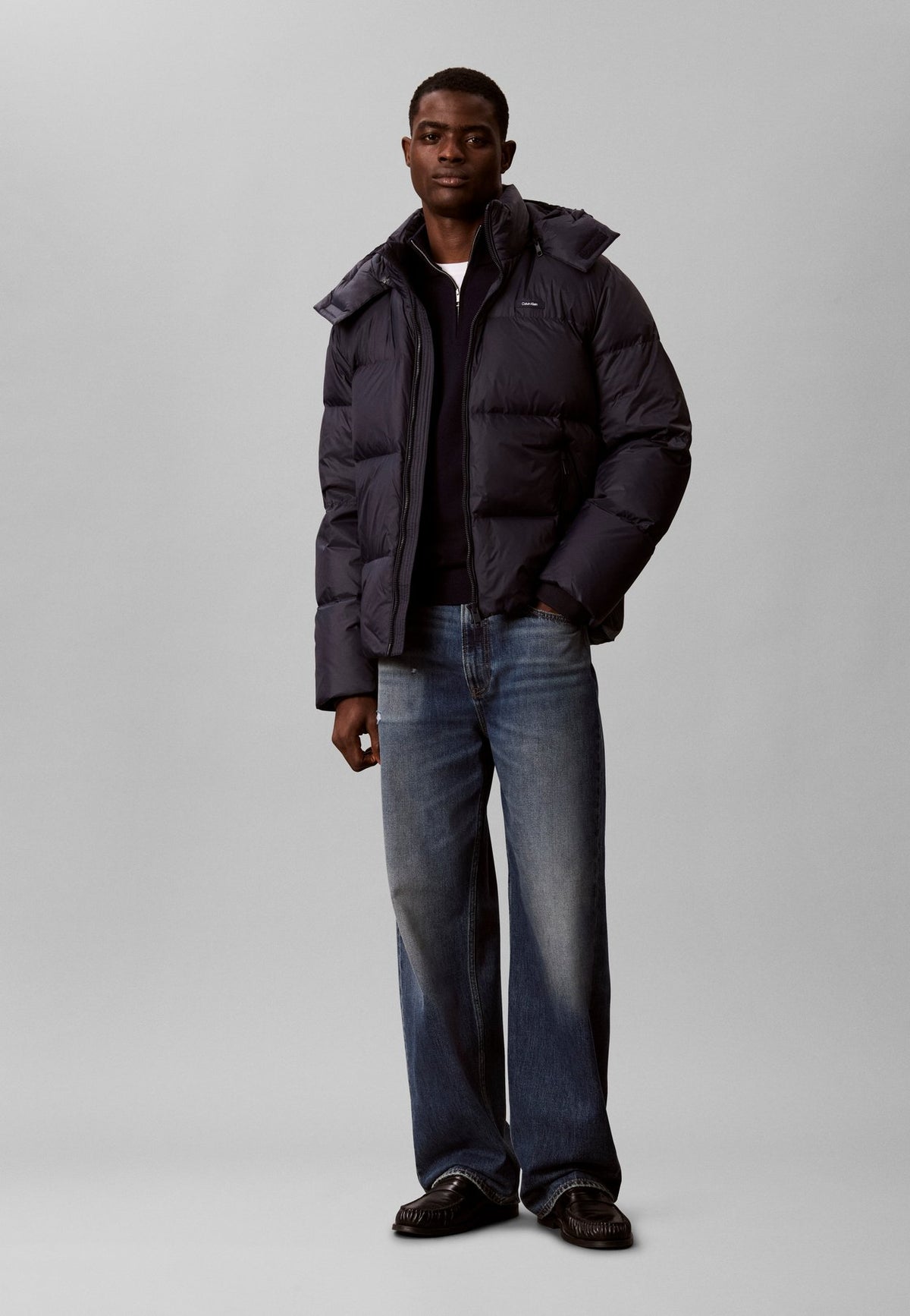 Calvin KleinREMOVABLE HOOD LOGO PUFFER JACKET - Daunenjacke