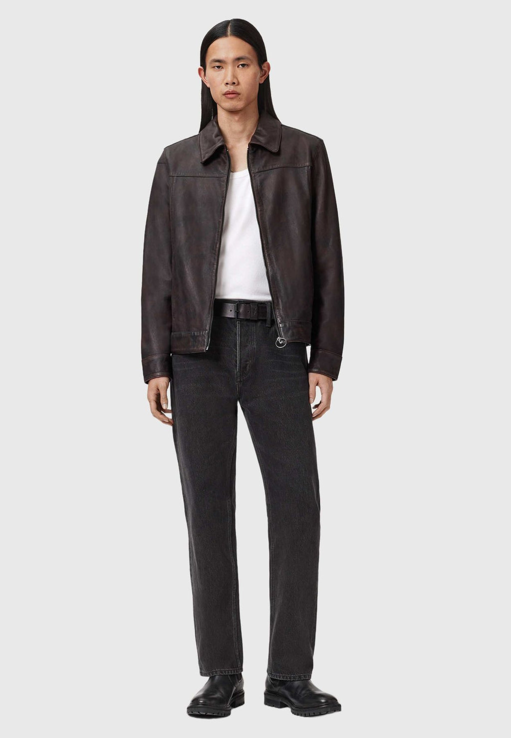 AllSaintsALKAN JACKET - Lederjacke