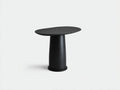 Beistelltisch oval aus Metall 55x40x52 cm - Schwarz - konischer Sockel für Wohnzimmer