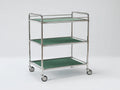 Servierwagen Metall 78x42x90 cm - Silber und Grün - dreistufiger Küchenstil
