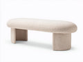 Sitzbank Bouclé 138x43x45 cm - Beige - organische Form für Schlafzimmer