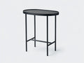 Beistelltisch oval aus Metall 60x42x58 cm - Schwarz - mit erhöhtem Rand für Wohnzimmer